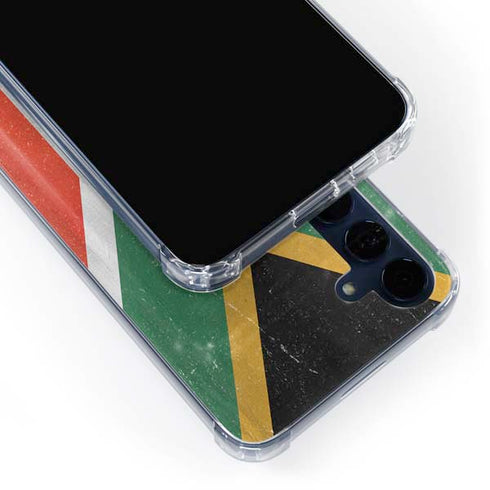 South Africa Flag Distressed Galaxy A35 5G Clear Case
